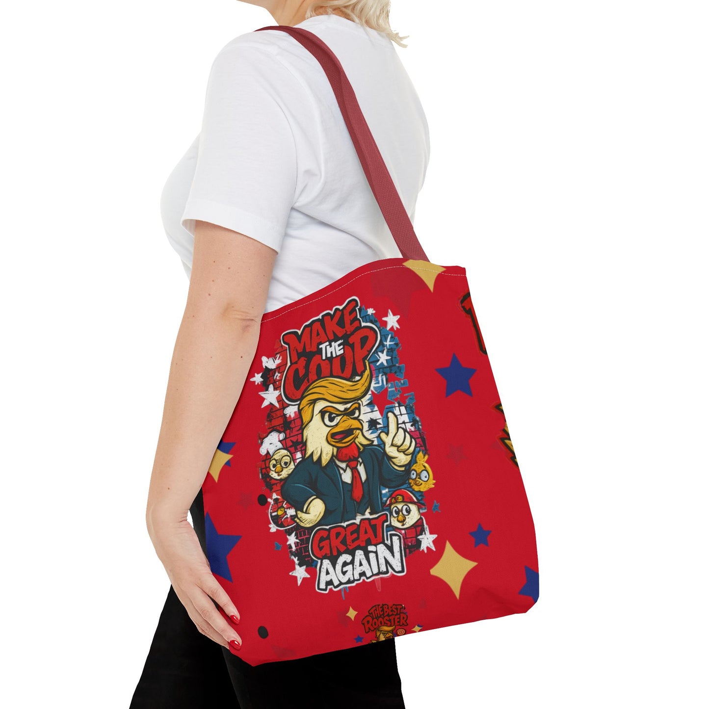 Make the Coop Great Again Tote Bag *RED*, Funny Tote Bag, Political Humor Bag, Gift for Movers and Shakers, Yellow Tote, Election Day Accessory
