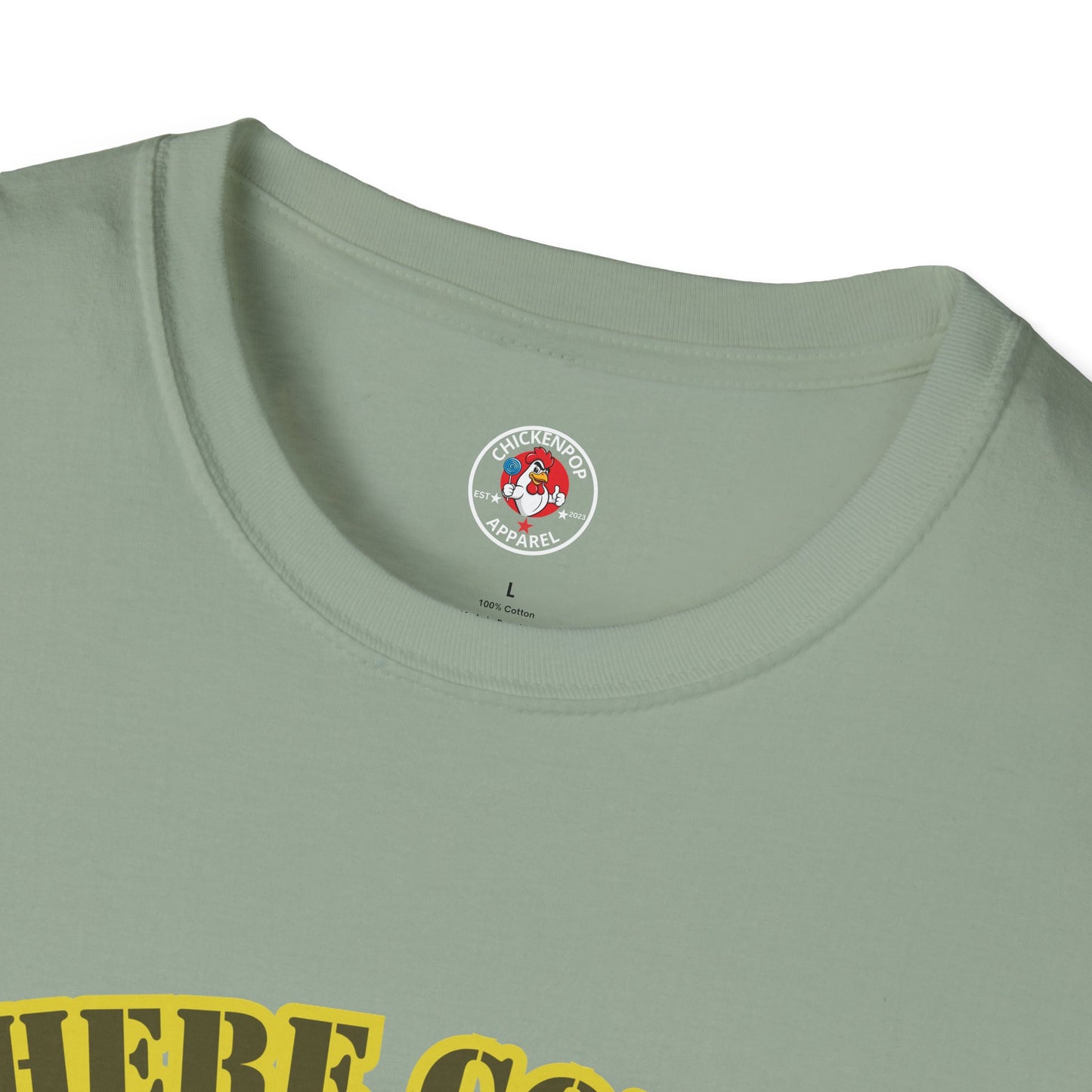 Here Comes the Rooster Music Graphic Tee with Front & Back Print Unisex Rock T-Shirt