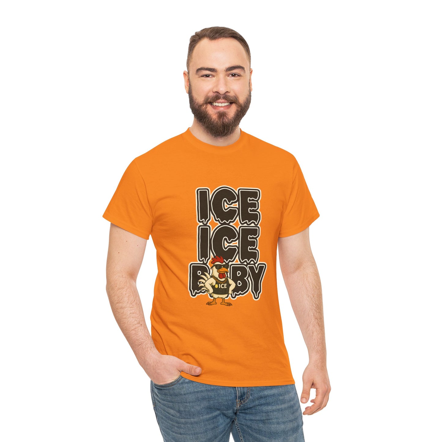 ICE ICE BABY Funny Chicken T-Shirt – Coop Daddy Parody Tee for Music & Poultry Fans