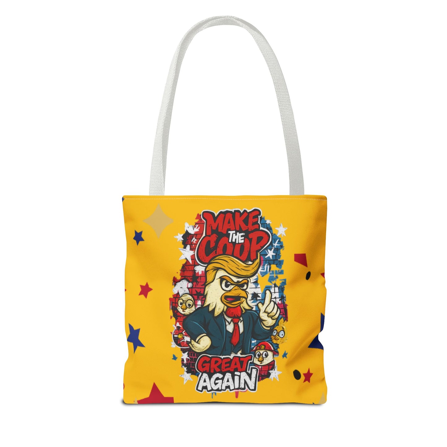 Make the Coop Great Again Tote Bag, Funny Tote Bag, Political Humor Bag, Gift for Movers and Shakers, Yellow Tote, Election Day Accessory