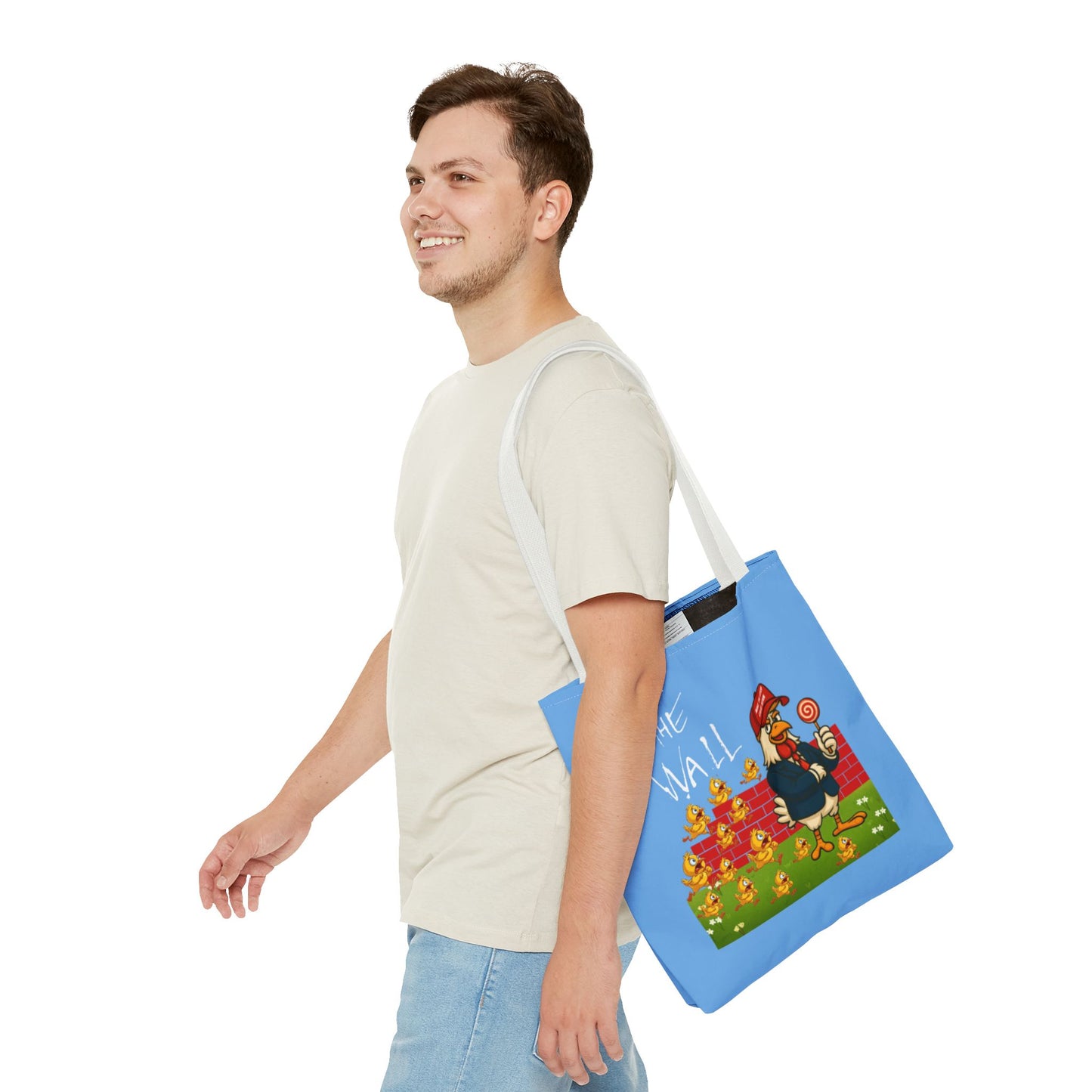 Another Chick Thru The Wall Tote Bag – Funny Political Chicken Graphic | Durable Eco-Friendly Canvas Shopper for Everyday Use