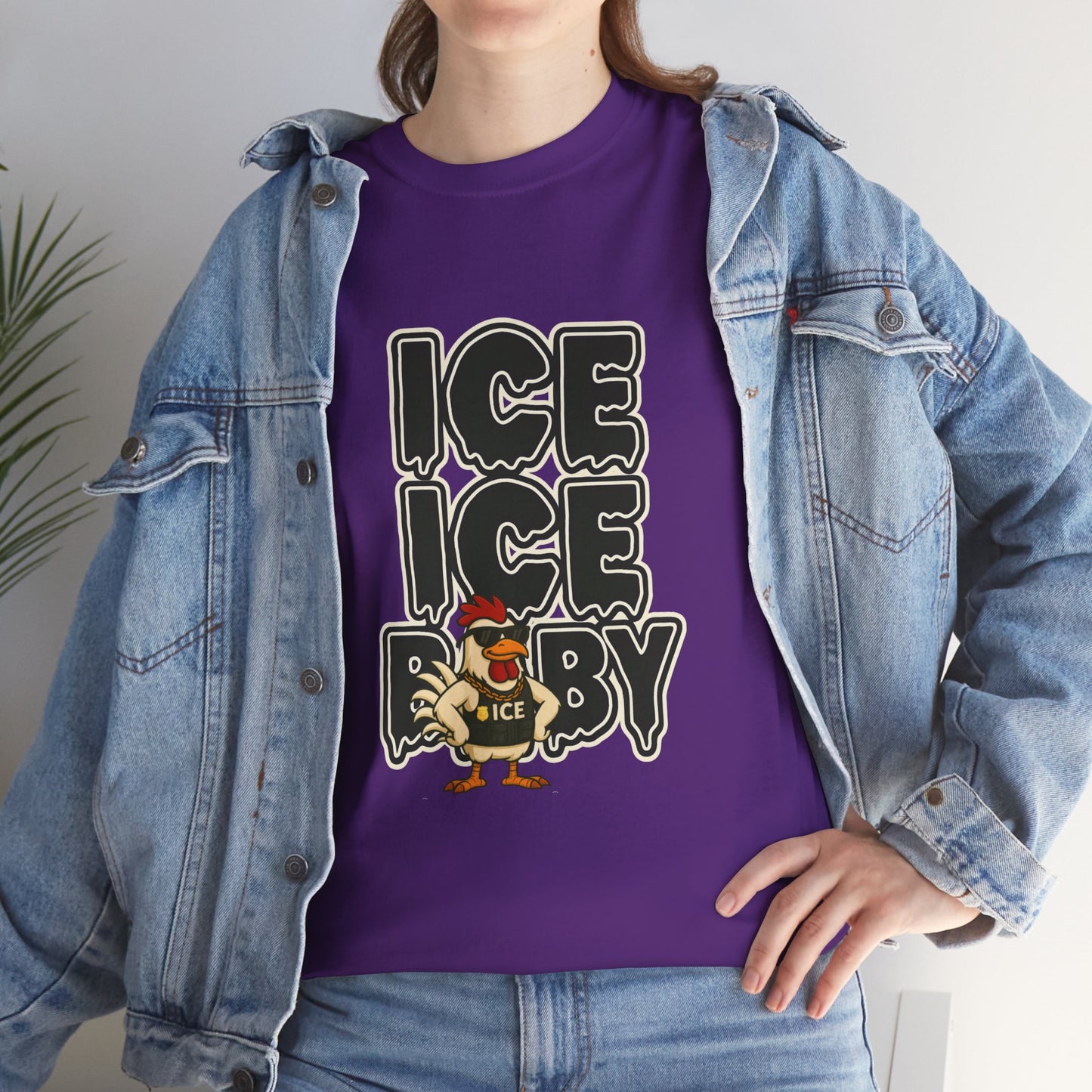ICE ICE BABY Funny Chicken T-Shirt – Coop Daddy Parody Tee for Music & Poultry Fans