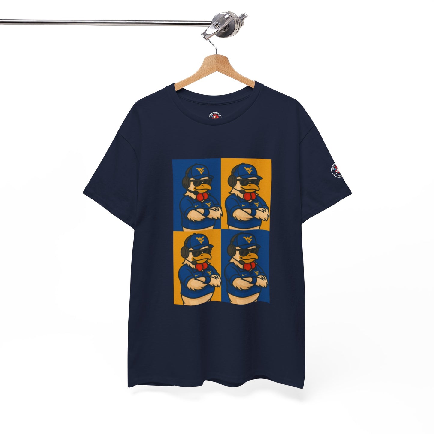 Warhol WVU Coop Daddy T-Shirt – Pop Art Coach Rooster Graphic Tee for Mountaineer Fans FREE SHIPPING