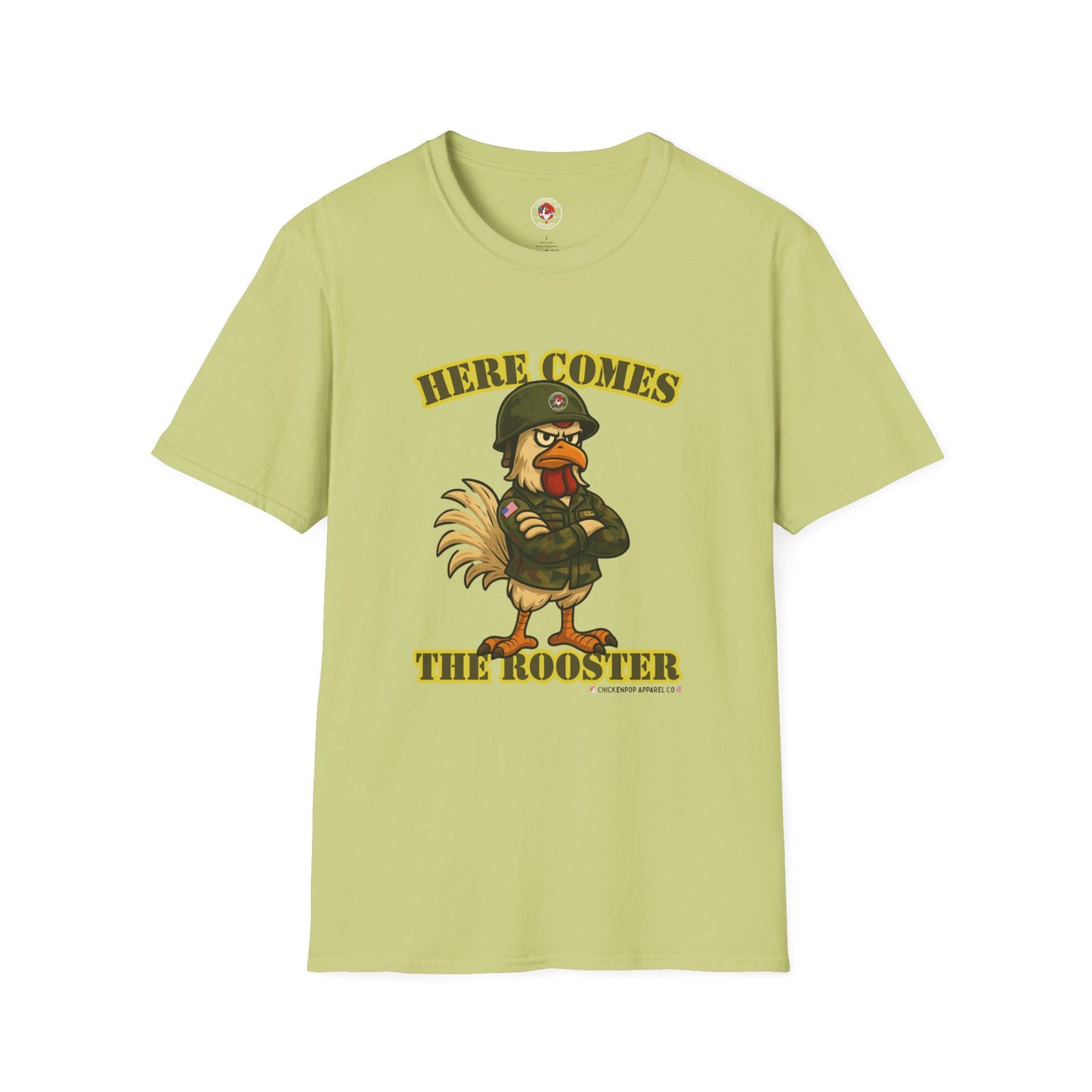 Here Comes the Rooster Music Graphic Tee with Front & Back Print Unisex Rock T-Shirt