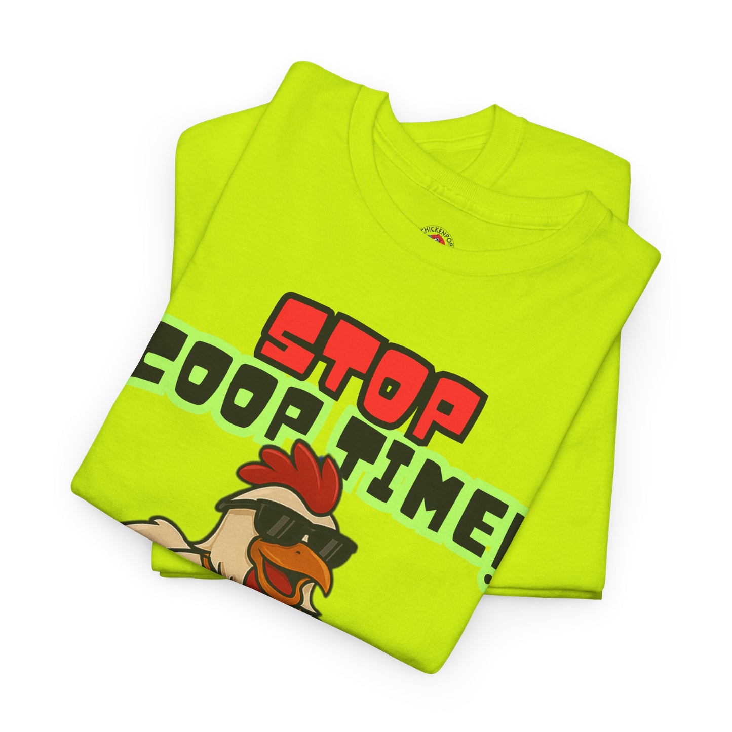 Stop COOP TIME! Funny Chicken T-Shirt – MC Coop Daddy 90s Hip Hop Parody Tee | Unisex Heavy Cotton | ChickenPop Apparel