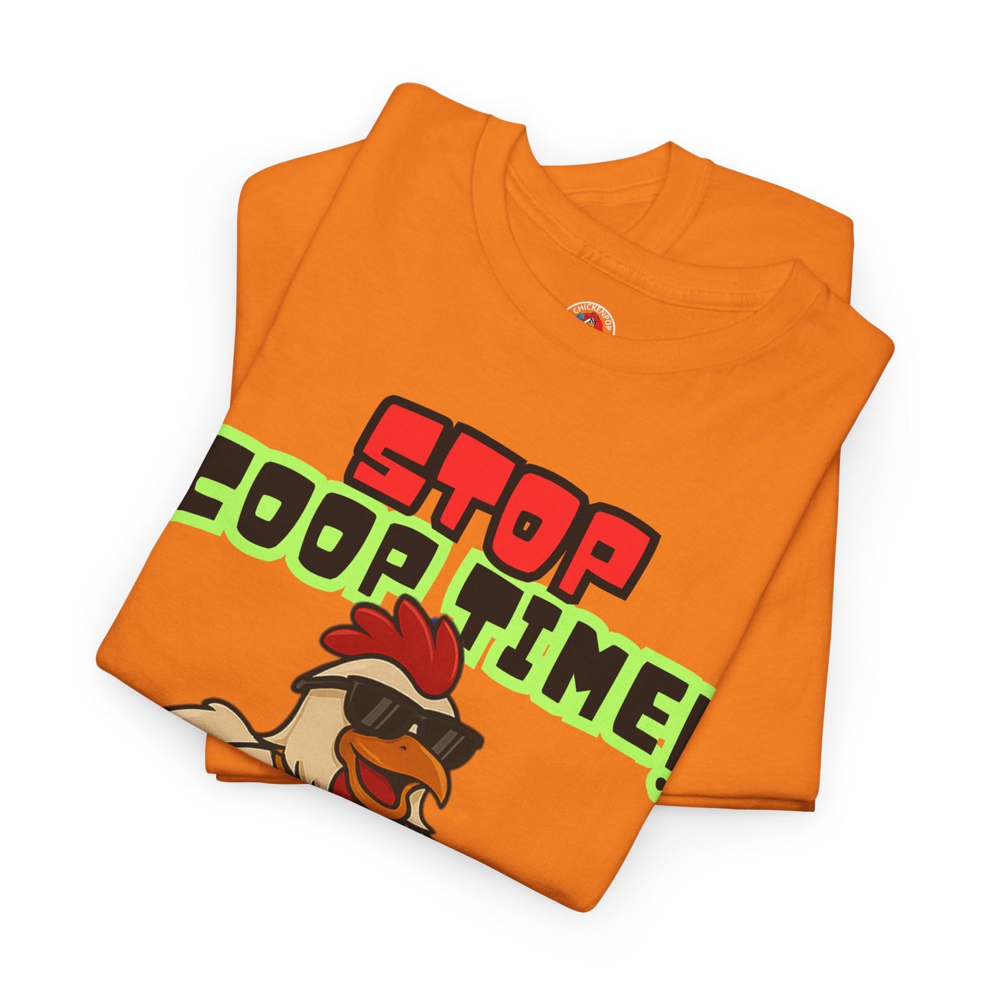 Stop COOP TIME! Funny Chicken T-Shirt – MC Coop Daddy 90s Hip Hop Parody Tee | Unisex Heavy Cotton | ChickenPop Apparel