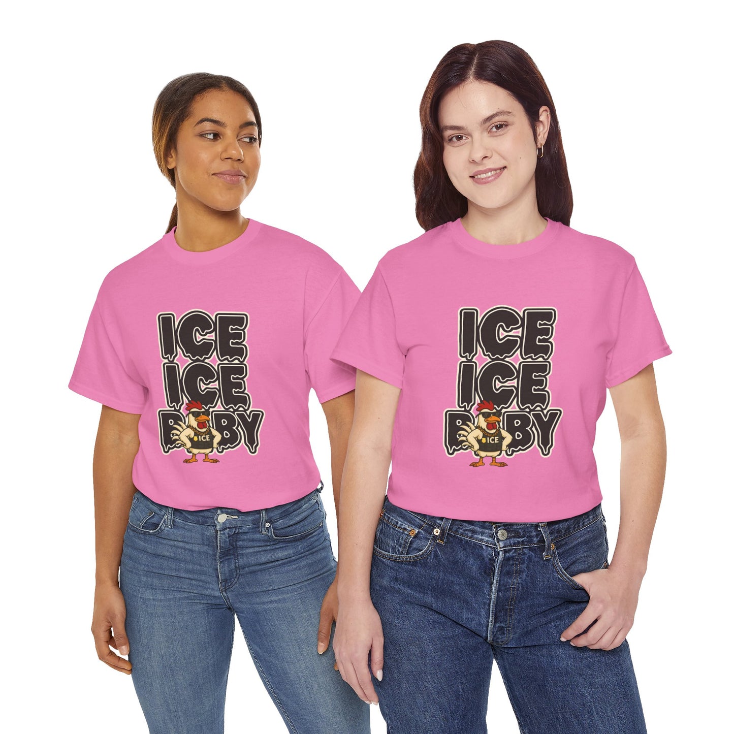 ICE ICE BABY Funny Chicken T-Shirt – Coop Daddy Parody Tee for Music & Poultry Fans