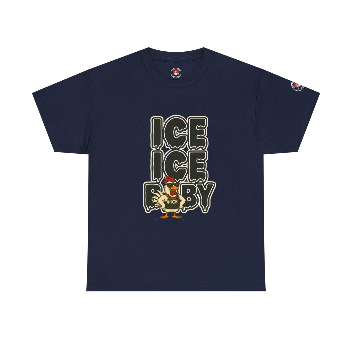 ICE ICE BABY Funny Chicken T-Shirt – Coop Daddy Parody Tee for Music & Poultry Fans