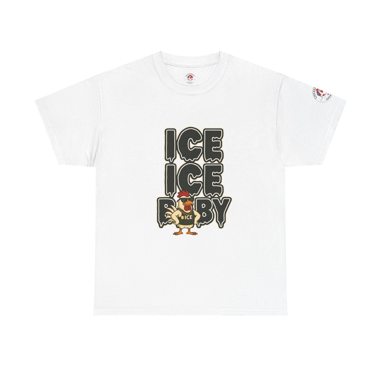 ICE ICE BABY Funny Chicken T-Shirt – Coop Daddy Parody Tee for Music & Poultry Fans