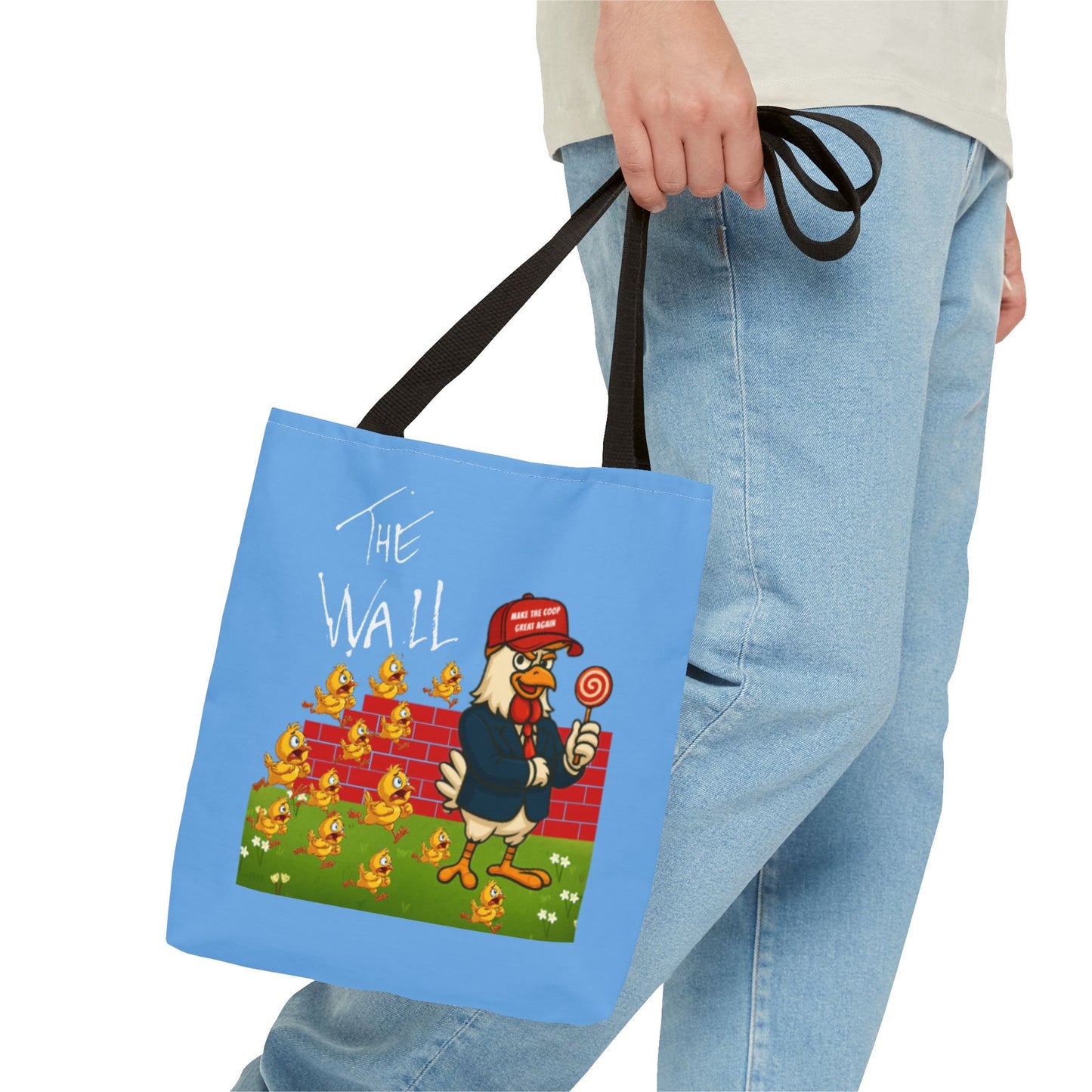 Another Chick Thru The Wall Tote Bag – Funny Political Chicken Graphic | Durable Eco-Friendly Canvas Shopper for Everyday Use