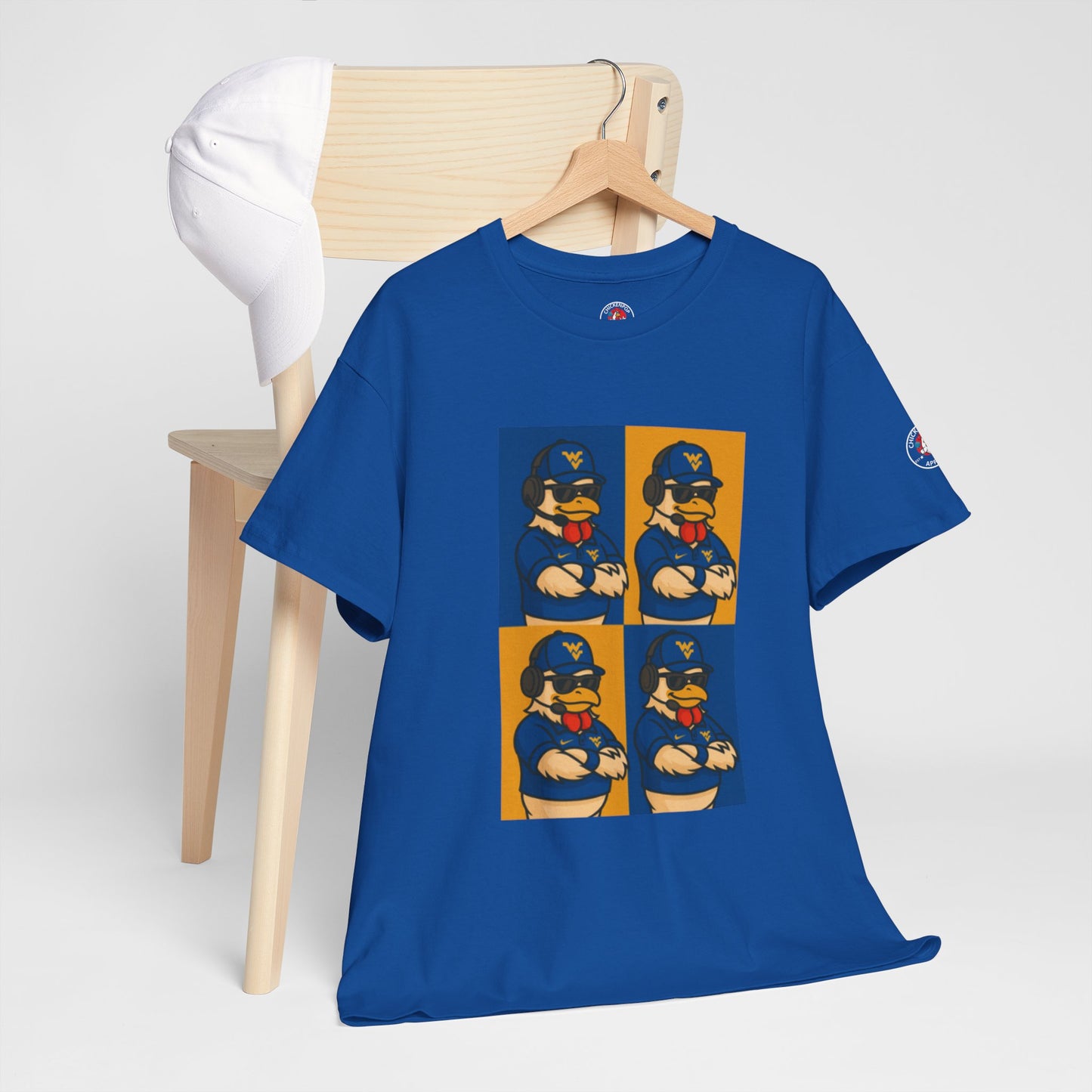 Warhol WVU Coop Daddy T-Shirt – Pop Art Coach Rooster Graphic Tee for Mountaineer Fans FREE SHIPPING