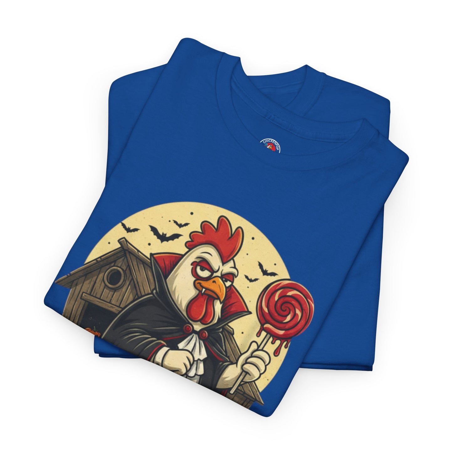 ChickenPop Sucker For a Pop Vampire Rooster Halloween T-Shirt – Funny Spooky Graphic Tee for Fall & Costume Season
