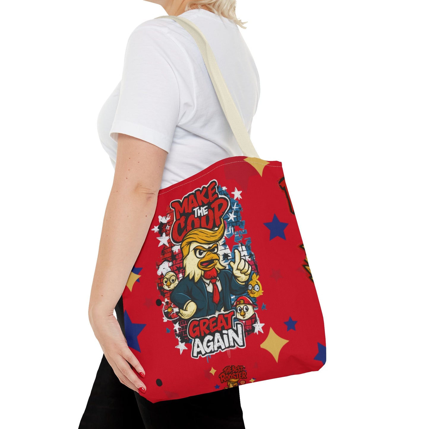 Make the Coop Great Again Tote Bag *RED*, Funny Tote Bag, Political Humor Bag, Gift for Movers and Shakers, Yellow Tote, Election Day Accessory