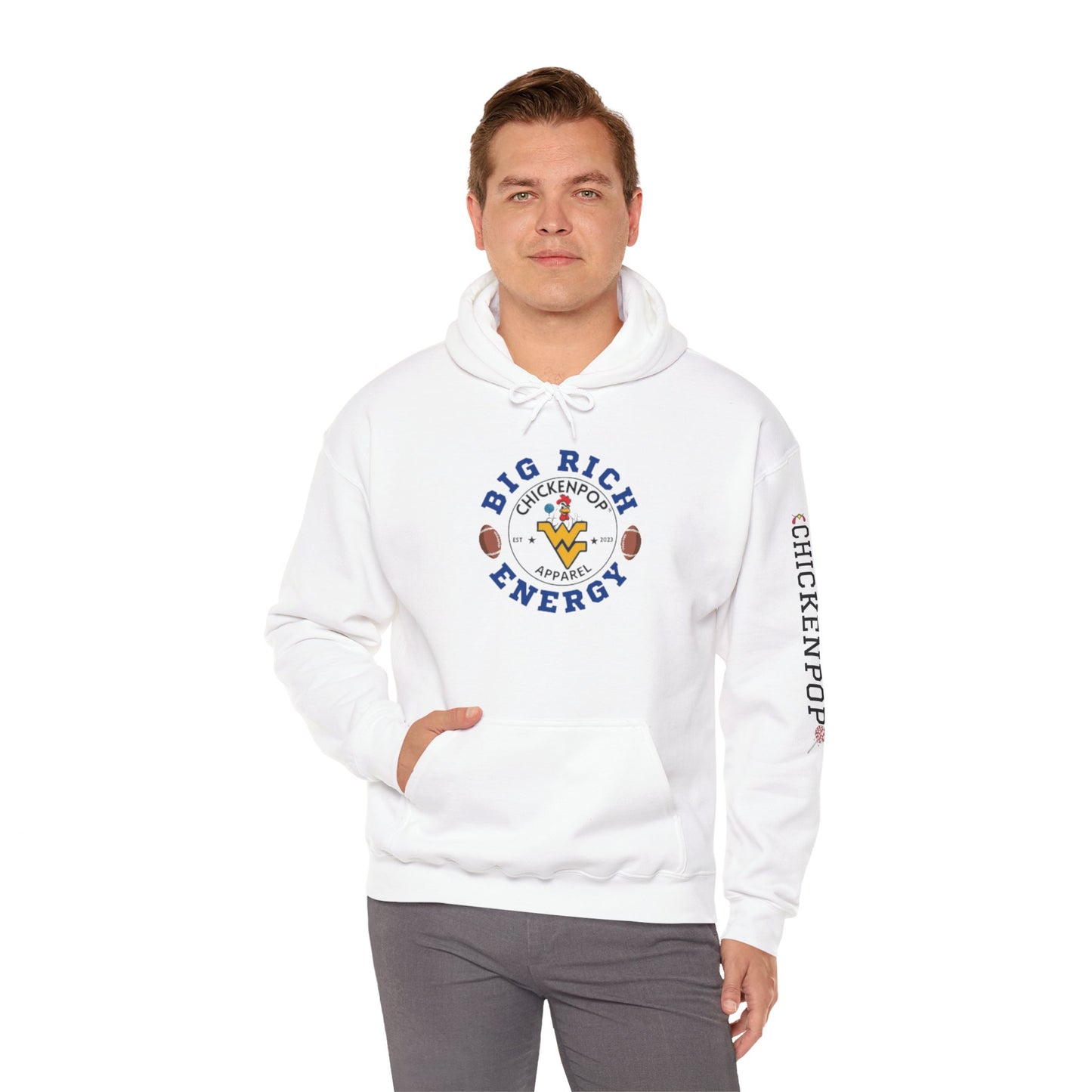 Big Rich Energy WV Logo Unisex Hoodie - ChickenPop Arm Logo Edition