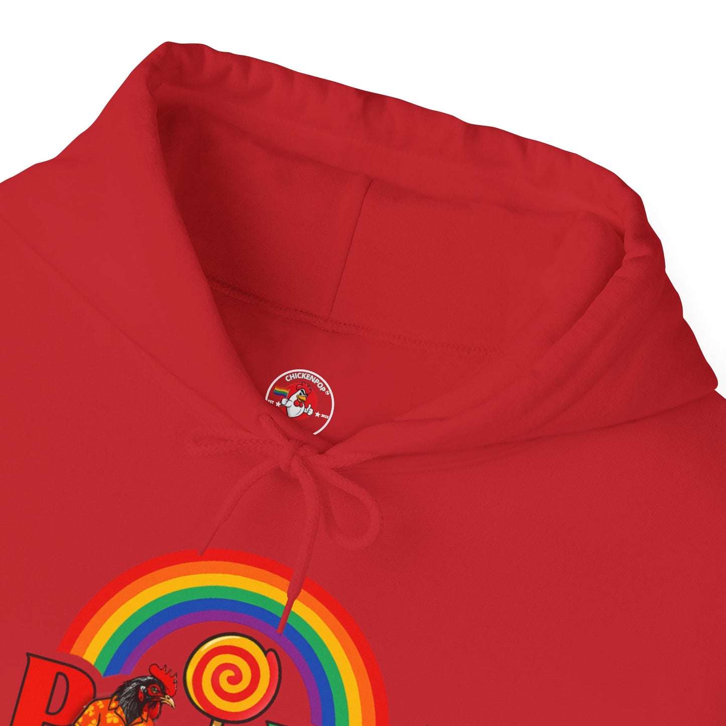 Pride Month Hoodie – ChickenPop Apparel | Rainbow Logo with Coop Daddy – Unisex LGBTQ+ Sweatshirt
