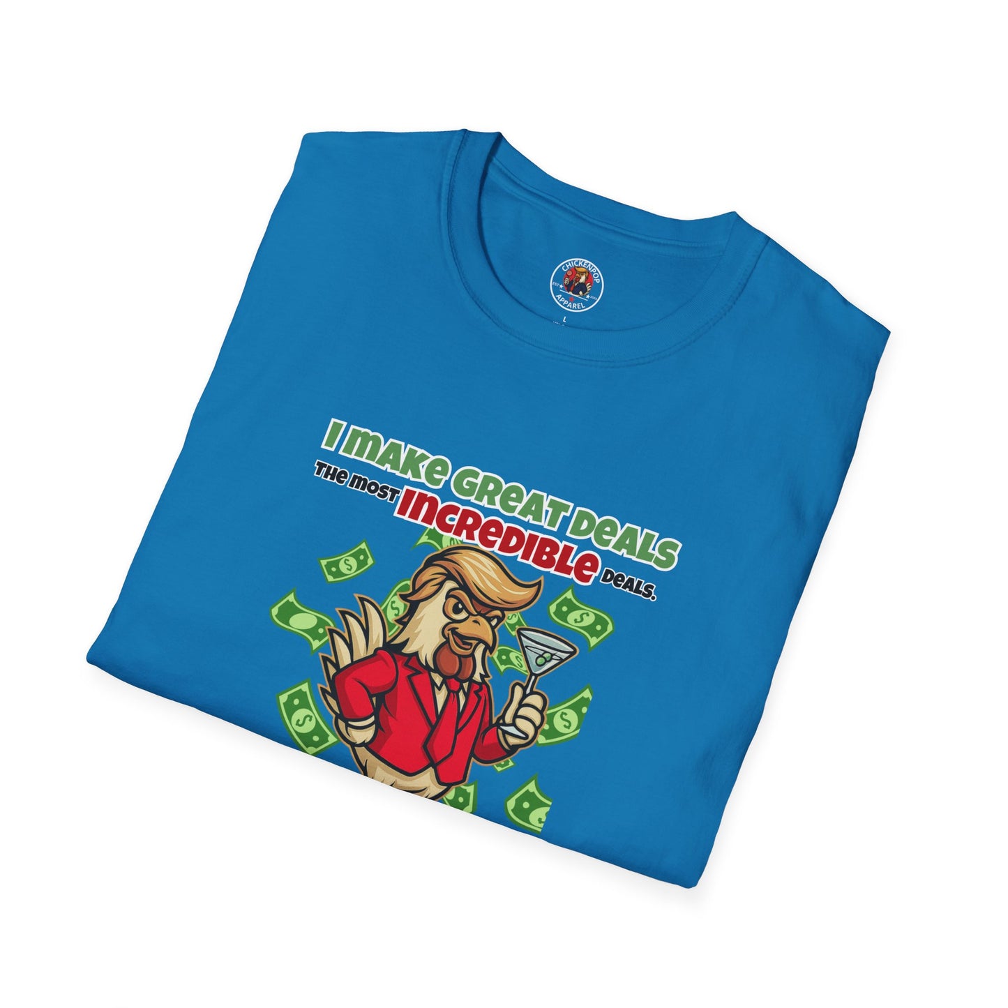 Cock-a-Doodle-Don “Like a Genius” Money Deal Rooster Tee – Funny Political Satire Shirt | ChickenPop Apparel Co.