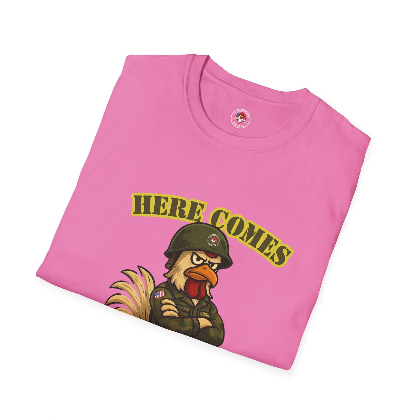 Here Comes the Rooster Music Graphic Tee with Front & Back Print Unisex Rock T-Shirt