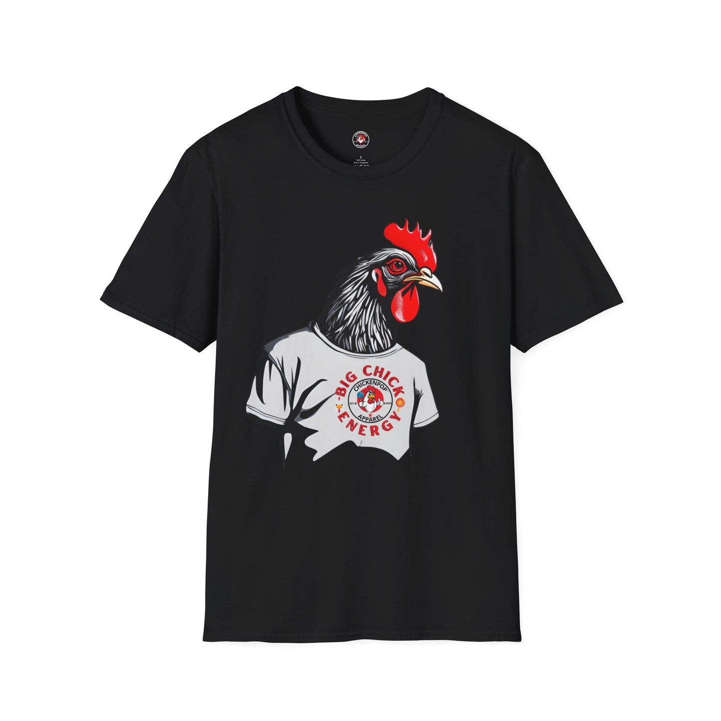 Big Chick Energy Giant Rooster Unisex Tee