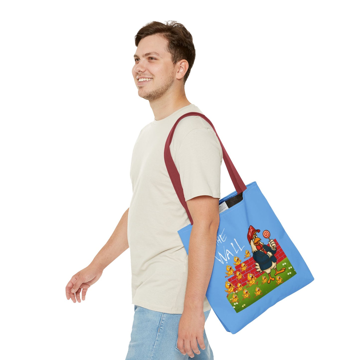 Another Chick Thru The Wall Tote Bag – Funny Political Chicken Graphic | Durable Eco-Friendly Canvas Shopper for Everyday Use