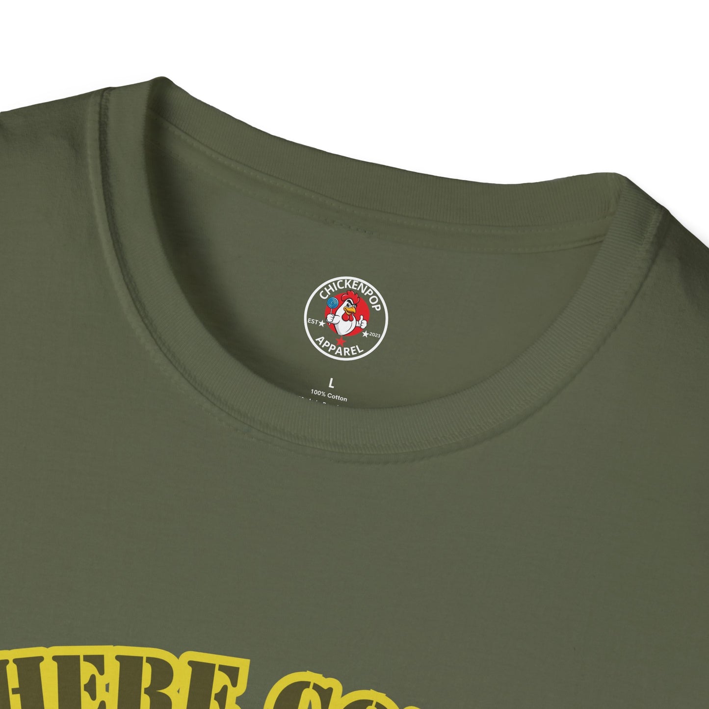 Here Comes the Rooster Music Graphic Tee with Front & Back Print Unisex Rock T-Shirt