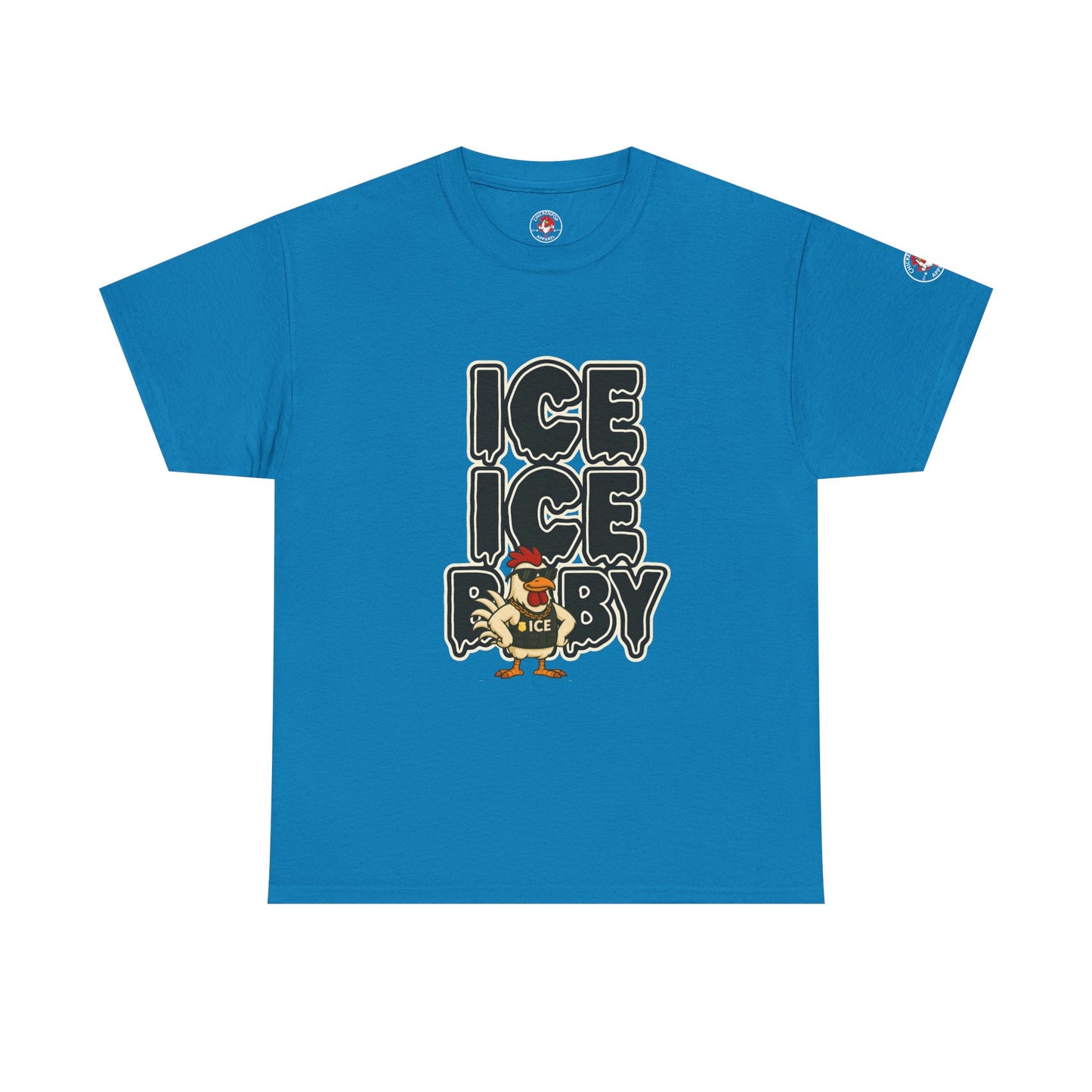 ICE ICE BABY Funny Chicken T-Shirt – Coop Daddy Parody Tee for Music & Poultry Fans