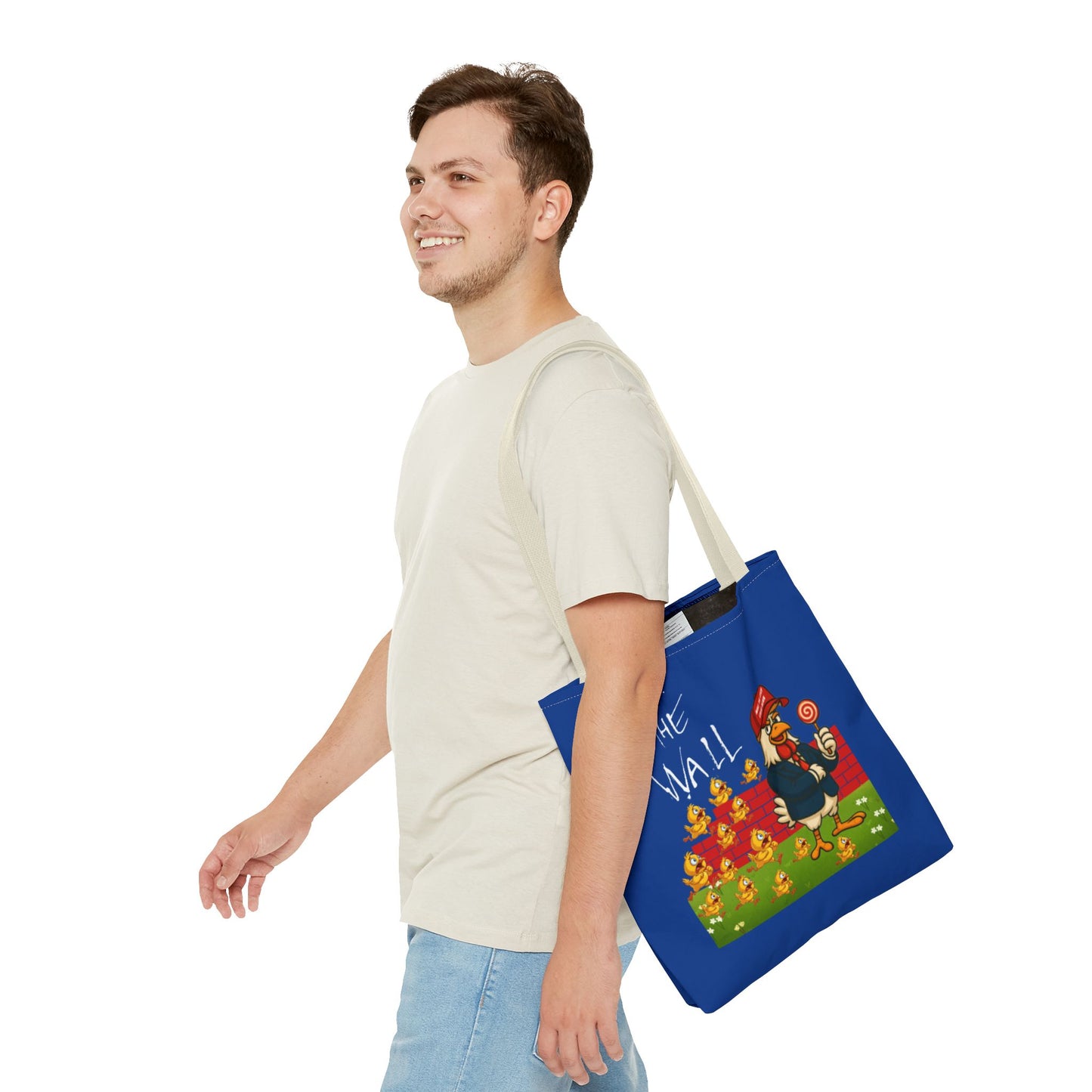 Another Chick Thru The Wall Tote Bag – Funny Political Chicken Graphic | Durable Eco-Friendly Canvas Shopper for Everyday Use