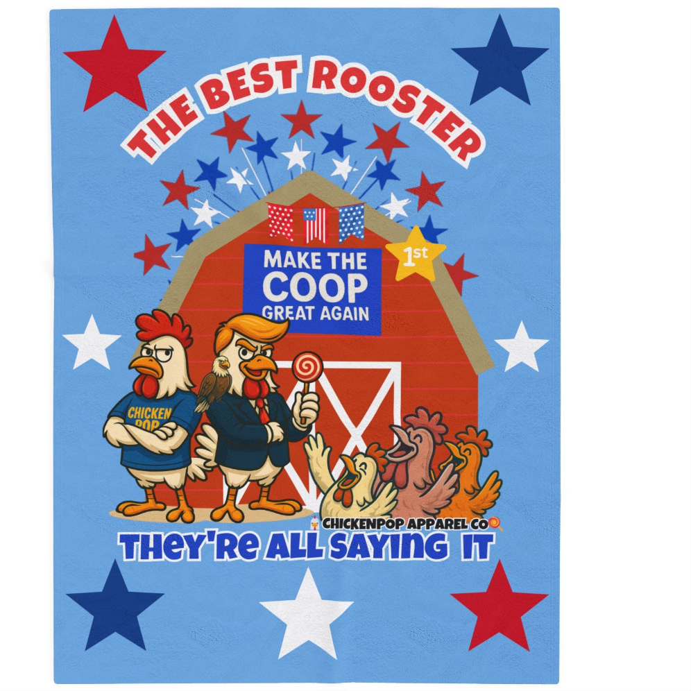 The Best Rooster Blanket – Make the Coop Great Again | Funny Chicken Throw Blanket for Adults – Cozy, Patriotic & Hilarious Gift