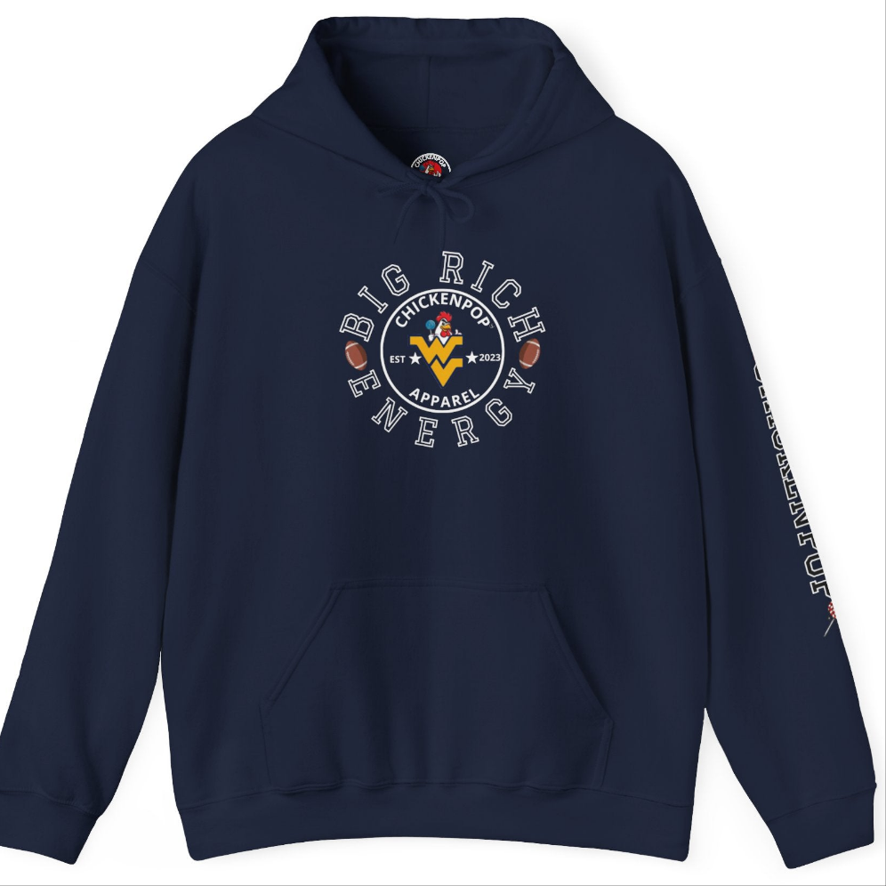Big Rich Energy WV Logo Unisex Hoodie - ChickenPop Arm Logo Edition