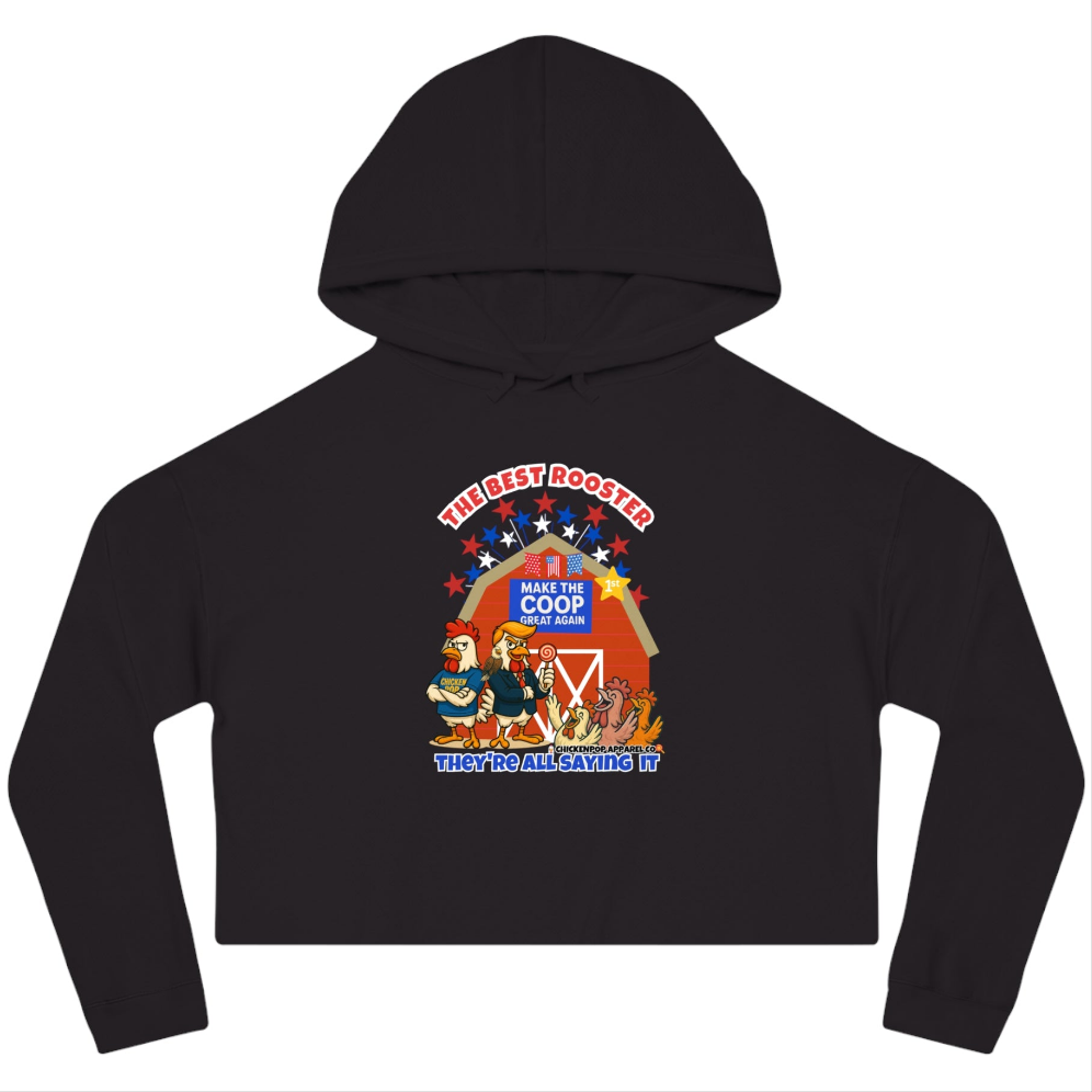The Best Rooster Cropped Hoodie | Fun Women's Sweatshirt,