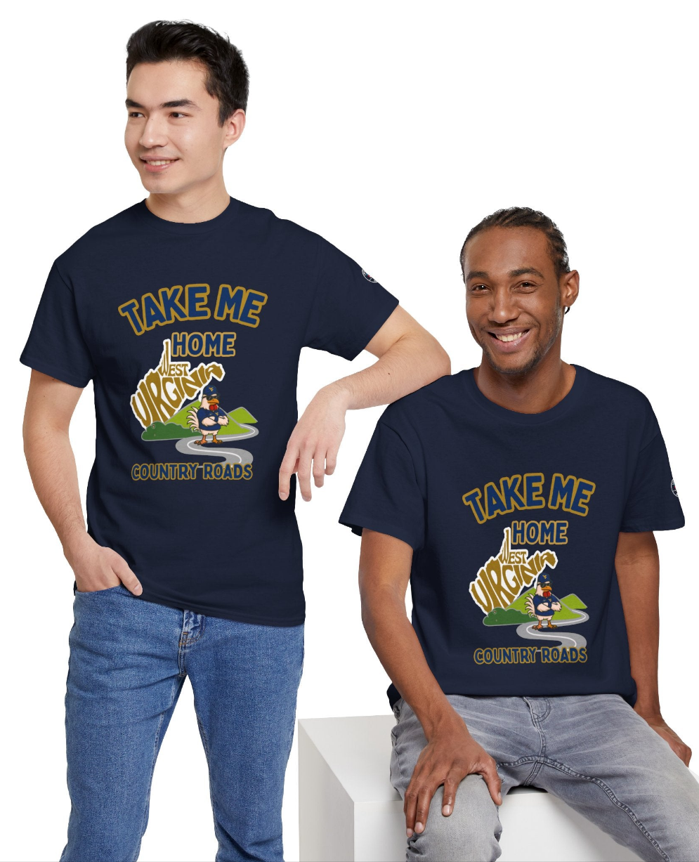 Take Me Home Country Roads WV Coop Daddy Tee – Funny West Virginia Rooster Shirt