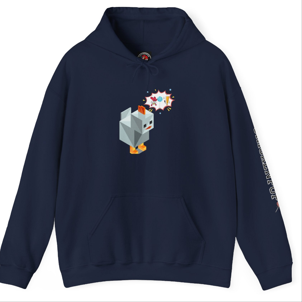 Roblox Chicken Thinks Hoodie UNISEX - ChickenPop Arm Logo Edition