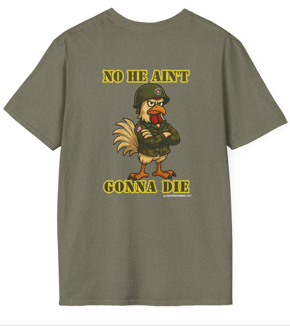 Here Comes the Rooster Music Graphic Tee with Front & Back Print Unisex Rock T-Shirt