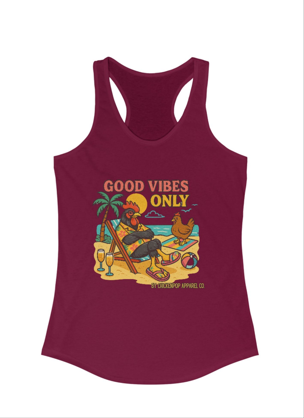 βοΈ Good Vibes Only Racerback Tank β by ChickenPop Apparel Co. ππΉ