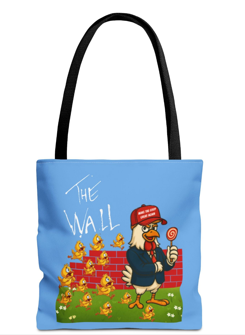 Another Chick Thru The Wall Tote Bag – Funny Political Chicken Graphic | Durable Eco-Friendly Canvas Shopper for Everyday Use