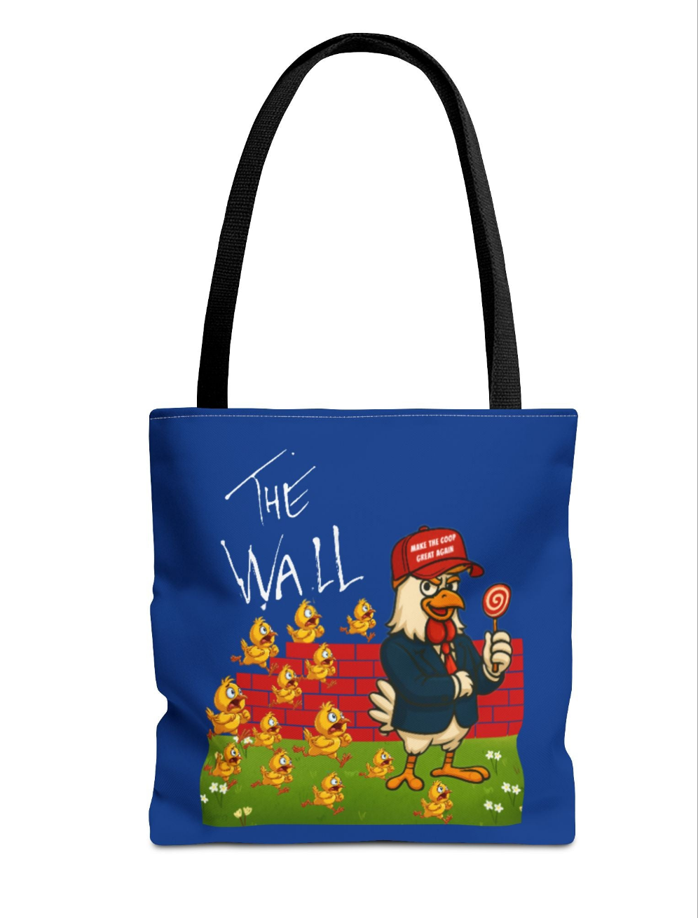 Another Chick Thru The Wall Tote Bag – Funny Political Chicken Graphic | Durable Eco-Friendly Canvas Shopper for Everyday Use