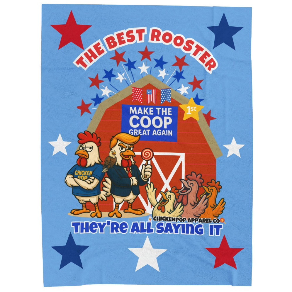 The Best Rooster Blanket – Make the Coop Great Again | Funny Chicken Throw Blanket for Adults – Cozy, Patriotic & Hilarious Gift