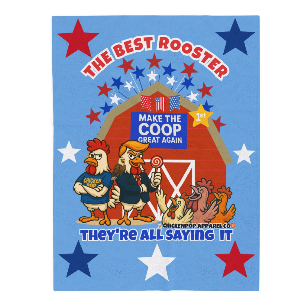 The Best Rooster Blanket – Make the Coop Great Again | Funny Chicken Throw Blanket for Adults – Cozy, Patriotic & Hilarious Gift