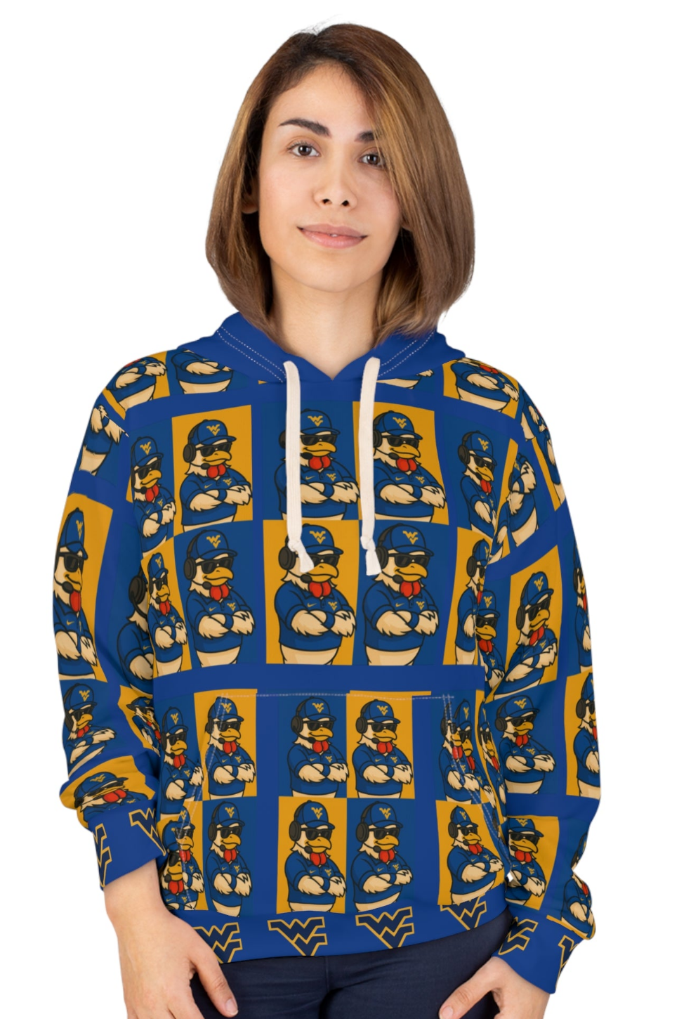 WV Big Rich Warhol Style Hoodie – Bold Blue & Gold Streetwear with Big Rich Print, Unisex Pullover