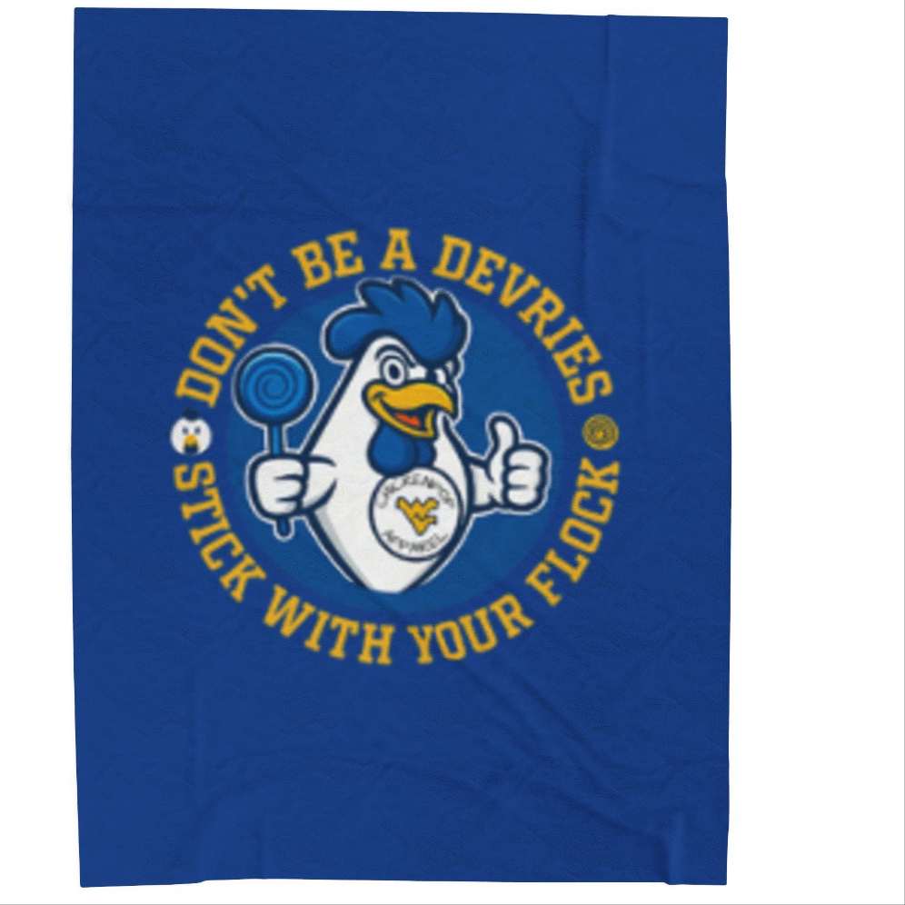 Don't Be A Devries Original Logo Velveteen Plush Blanket Royal Blue