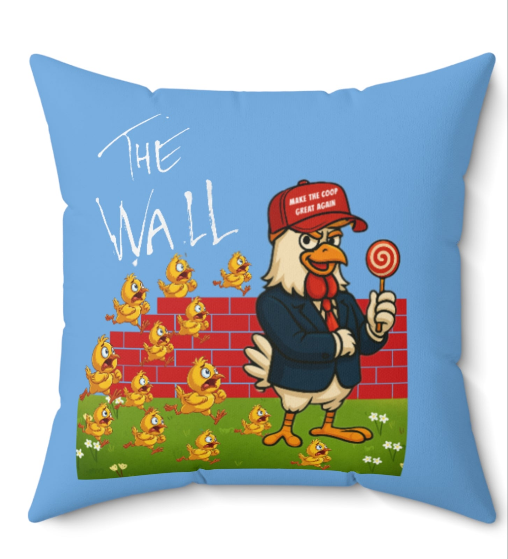Another Chick Thru The Wall Throw Pillow – Bold Political Chicken Graphic Cushion | Soft & Sassy Accent Pillow for Couch, Bed, or Chair