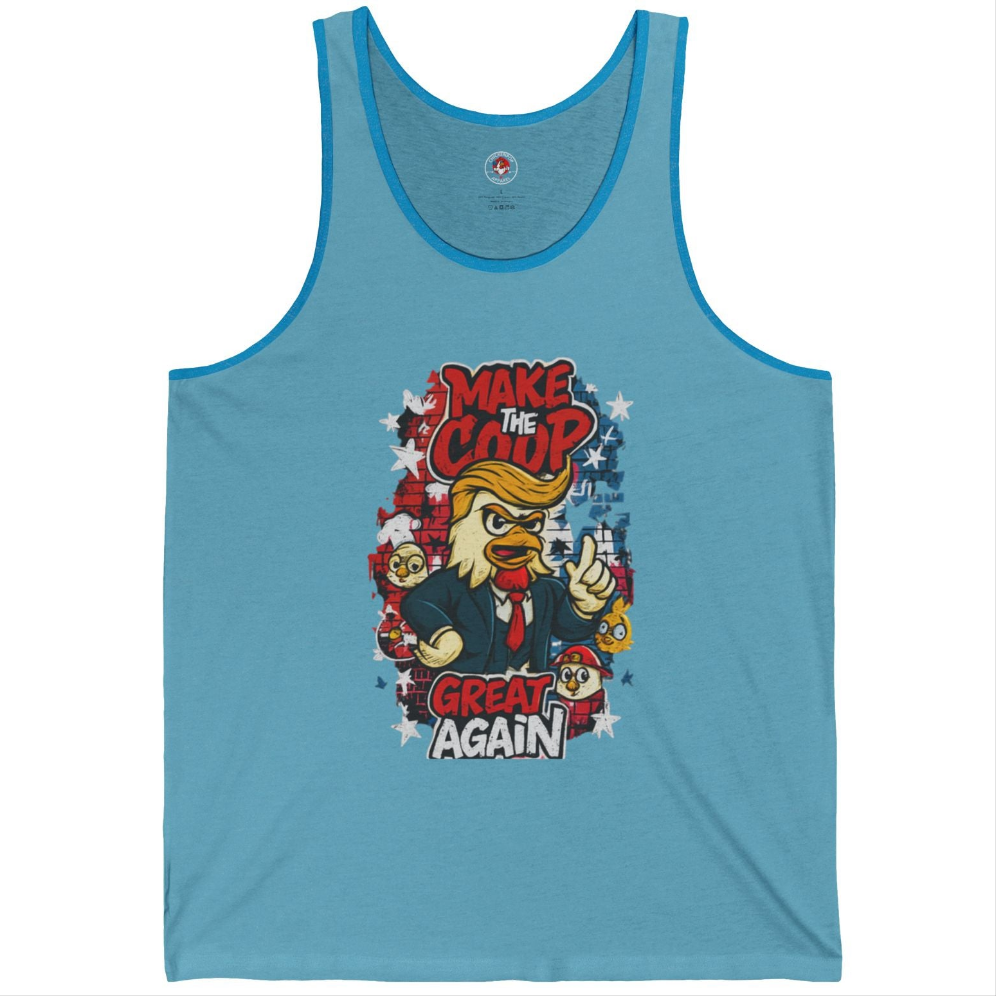 Make the Coop Great Again Ribbed Tank β Cock-a-Doodle-Don Presidential Poultry ππΉ