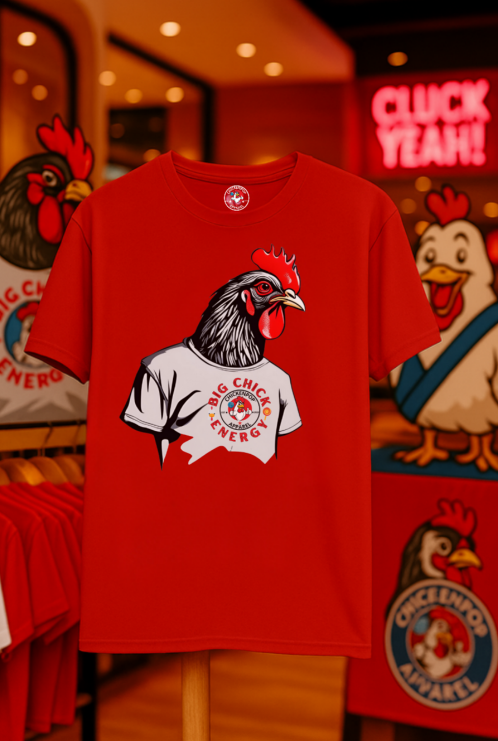 Big Chick Energy Giant Rooster Unisex Tee