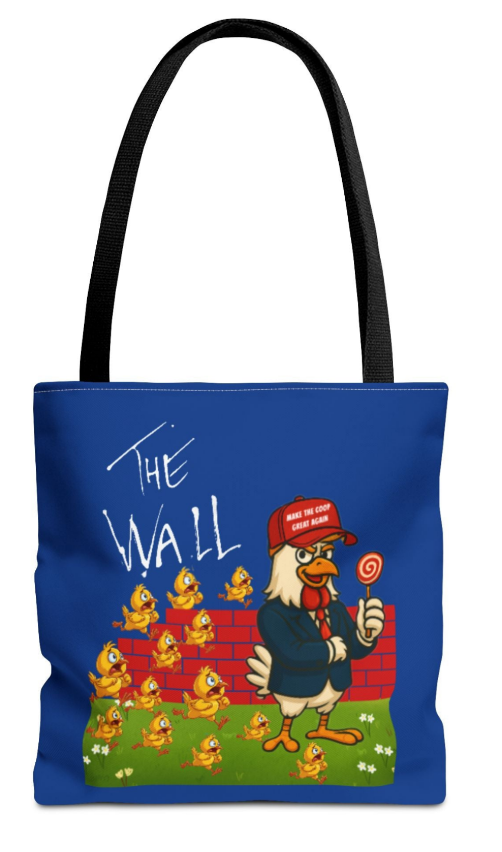 Another Chick Thru The Wall Tote Bag – Funny Political Chicken Graphic | Durable Eco-Friendly Canvas Shopper for Everyday Use