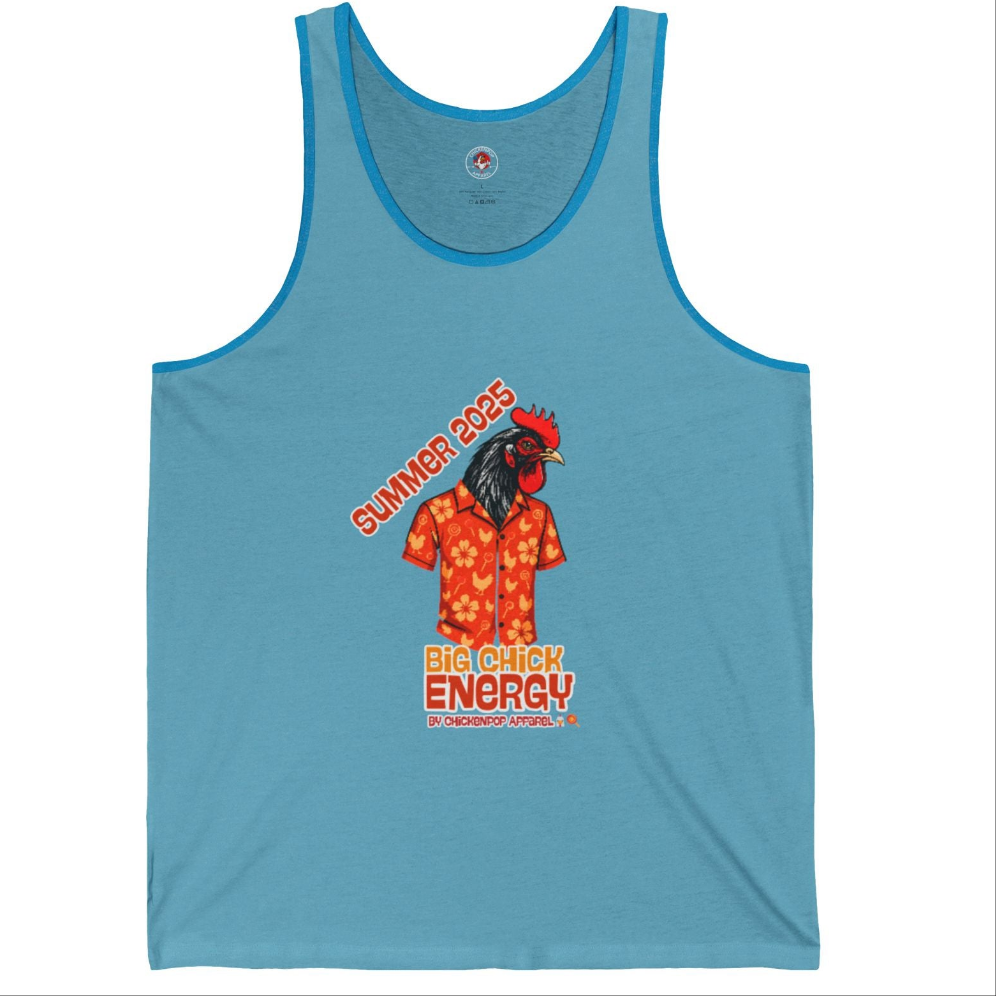 Big Chick Energy Summer Tank, Unisex Jersey Tank Top, Summer Apparel, Beachwear, Festival Top, Casual Wear