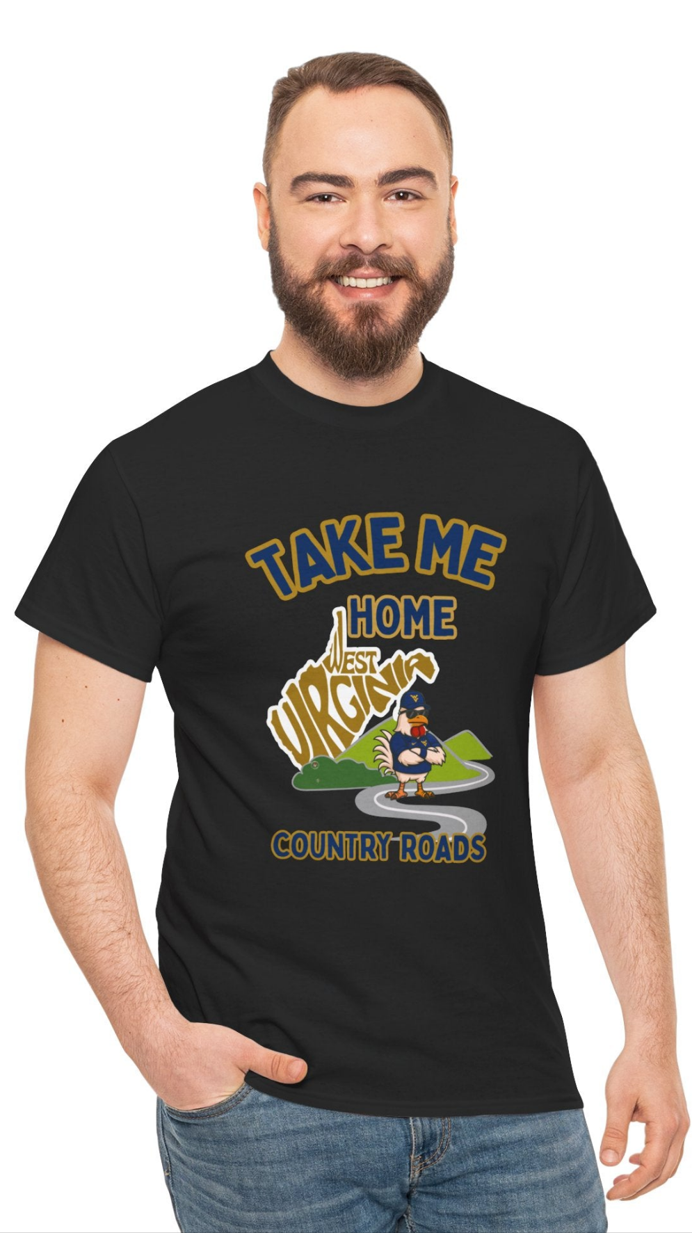 Take Me Home Country Roads WV Coop Daddy Tee – Funny West Virginia Rooster Shirt