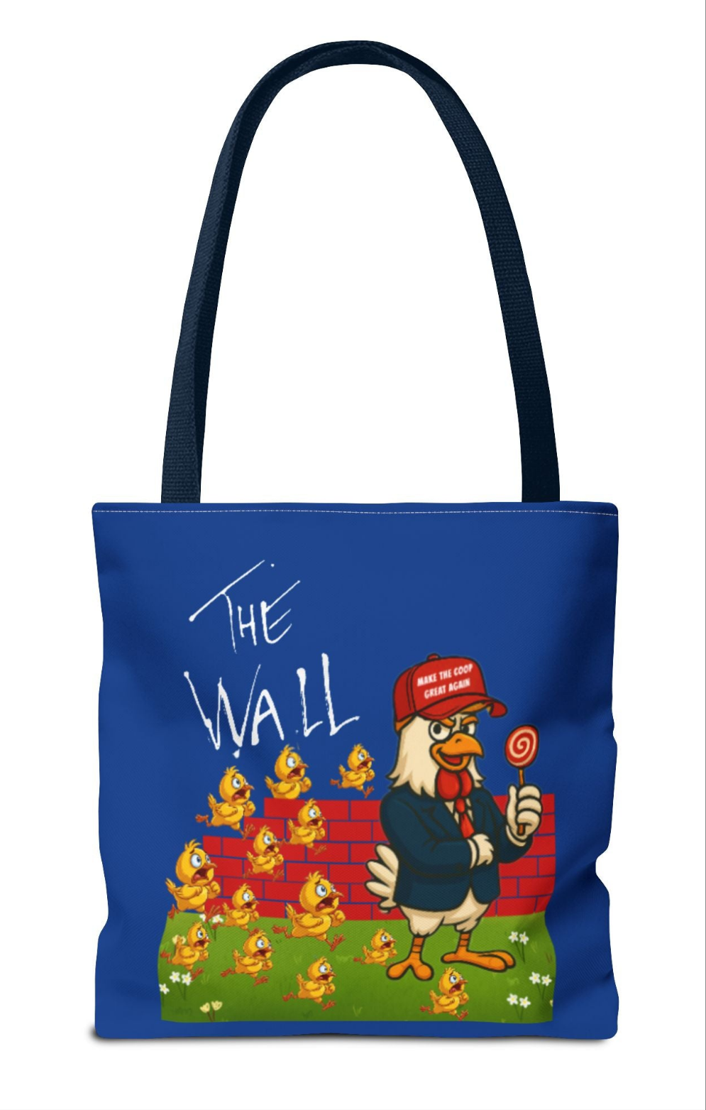 Another Chick Thru The Wall Tote Bag – Funny Political Chicken Graphic | Durable Eco-Friendly Canvas Shopper for Everyday Use