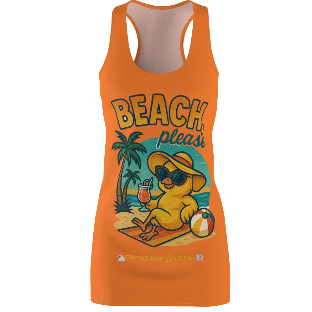 "Beach, please" Racerback Tank Dress by ChickenPop Apparel Co