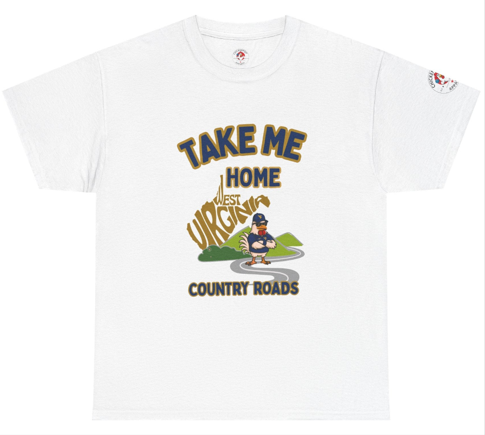Take Me Home Country Roads WV Coop Daddy Tee – Funny West Virginia Rooster Shirt
