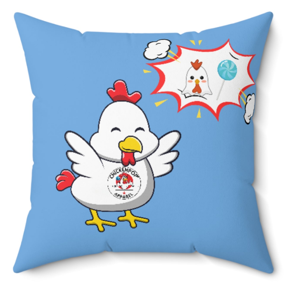 Dirty Mind Emoji Chick Spun Polyester Square Pillow