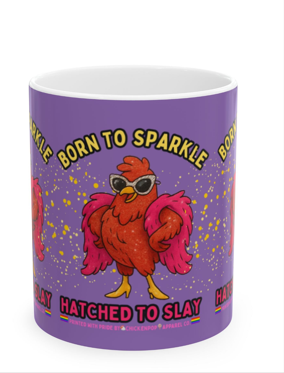 Born to Sparkle Mug – Sip, Slay, Repeat